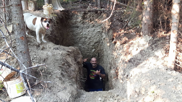 Gino and Odin in their latest dig at Eureka Gold Sands